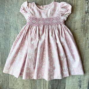 Edgehill Collection Smocked Dress 12M Pink Floral Boutique Easter Heirloom